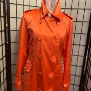 “JOAN RIVERS “Original.Trench Style 3/4 length coat. Polished Fabric so pretty.